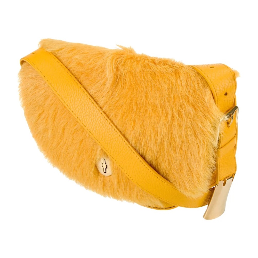 Burberry fur leather shoulder bag